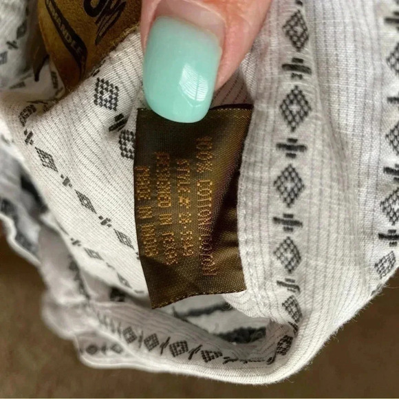 Palo Duro Vintage Western Shirt Button Down Striped White Black 100% Cotton: L - Picture 10 of 13